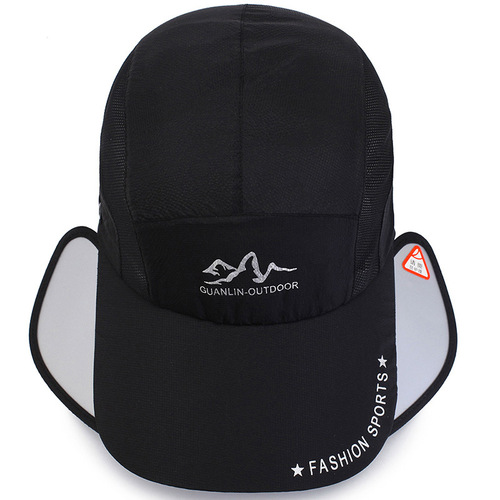 Spring and summer removable neck guard pull-out sun protection baseball cap for women retractable brim casual peaked cap for men manufacturer wholesale
