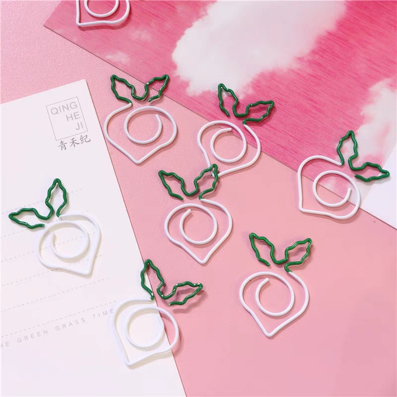 Dibujos animados de metal lindo forma vegetal creativo en forma de clip de papel fruta zanahoria forma clip de papel marcador