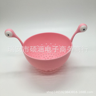 Creative Draining Blue Fruit Blue Vegetable Washing Basket Leakage Household Pink Bowl Drainer Kitchen Vegetable Washing Basin