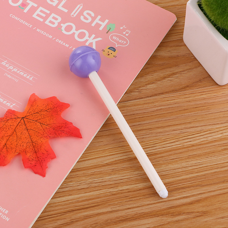 Creativo Lollipop pluma de gel lindo estudiante papelería dibujos animados pluma de agua de alta calidad Oficina firma pluma ventas directas de fábrica