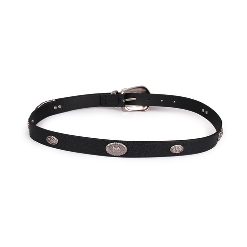 Cross-border exclusive for Europe and America, retro carved accessories, women's versatile fine lychee-patterned leather belt, Kamen Rider belt
