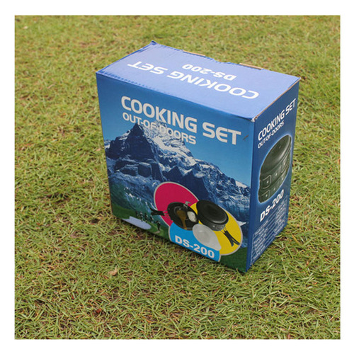 Manufacturer wholesale DS200 pot set 1-2 people outdoor camping alumina picnic pot cookware combination