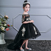 Children's small princess costume, flower girl dress, evening dress, European style, open shoulders, tutu skirt