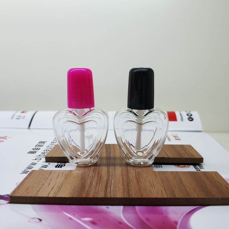 PETG儿童6-7ml塑料指甲油瓶，水性指甲油瓶，桃心形环保指甲油瓶