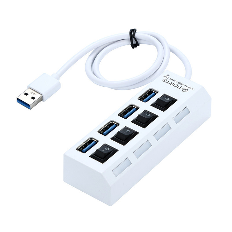Hub USB LED 3.0 de 4 puertos alta velocidad con interruptor encendido/apagado