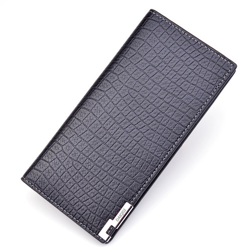 New men's wallet, long wallet, young men's vertical soft wallet, multiple card slots, large capacity, crocodile pattern suit bag