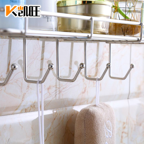 Bathroom storage rack, punch-free towel rack, stainless steel rack, multi-functional kitchen storage wall-mounted storage rack