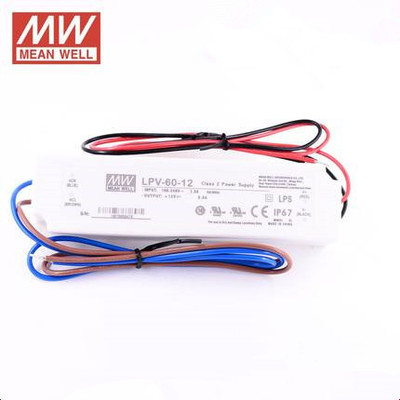 明纬电源LPV-60-12/LPV-60-24/LPV-60-48MEANWELL 60w防水电源