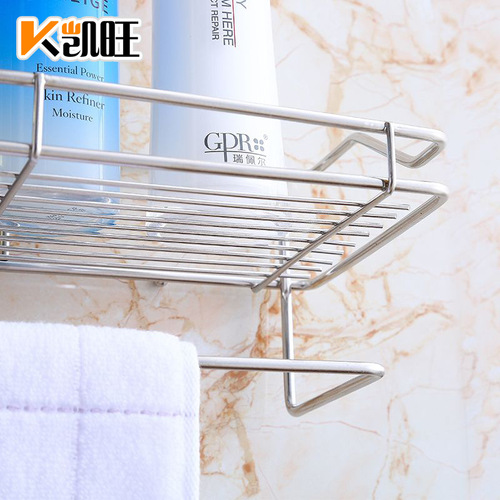 Bathroom storage rack, punch-free towel rack, stainless steel rack, multi-functional kitchen storage wall-mounted storage rack