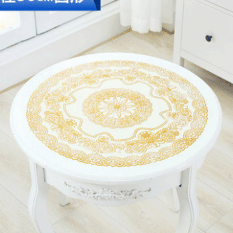 Dorado mantel PVC anti-escaldadura desechable mesa de café estera comida moderna mesa Simple cuadrado hueco estera de la placa de estilo europeo