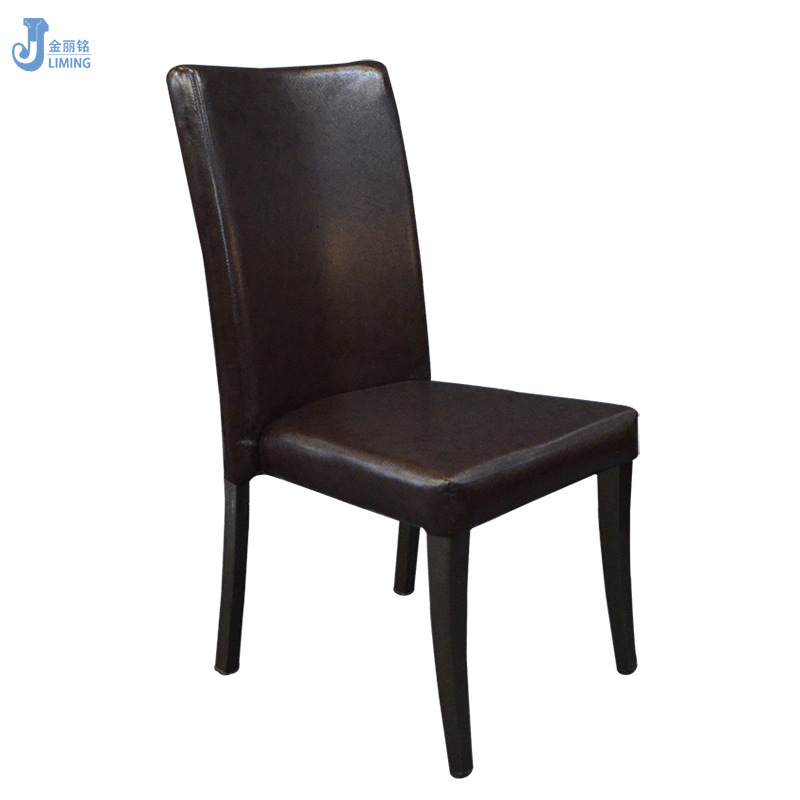 Restaurante occidental imitación silla de madera de gama alta restaurante compartimiento comedor silla suave bolsa de cuero silla trasera Silla de hotel fábrica al por mayor