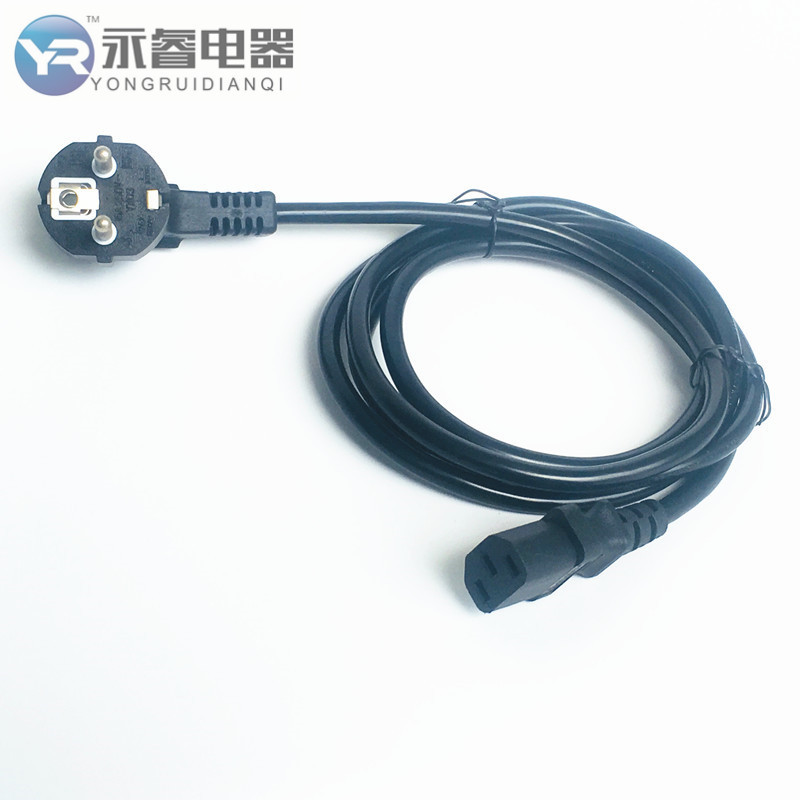 生产白色国标三插电源线 韩规插头电源线 韩国品字三芯插头 1.8米