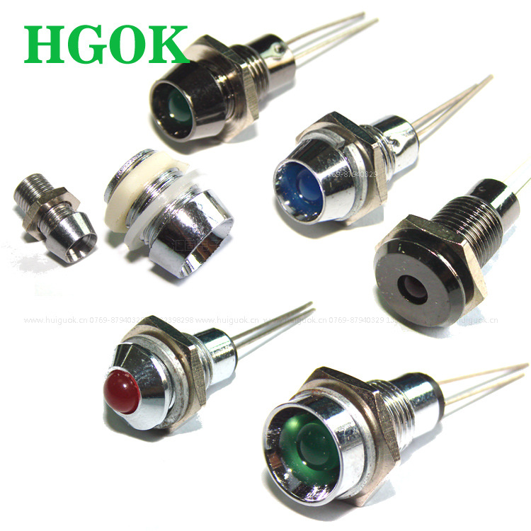 发光二极管金属指示灯灯座铜套凸面LED间隔柱灯座灯套