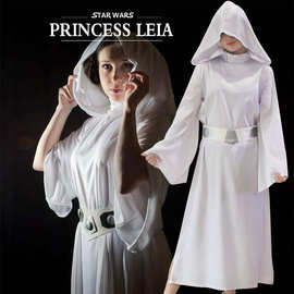 星球大战cosplay表演服装女款莉亚公主白色长裙礼服 成人 儿童款