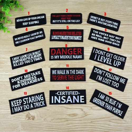 Lianxing long strip of English letters computer embroidered badge clothing accessories clothing decorative patches stickers embroidery cloth stickers badges