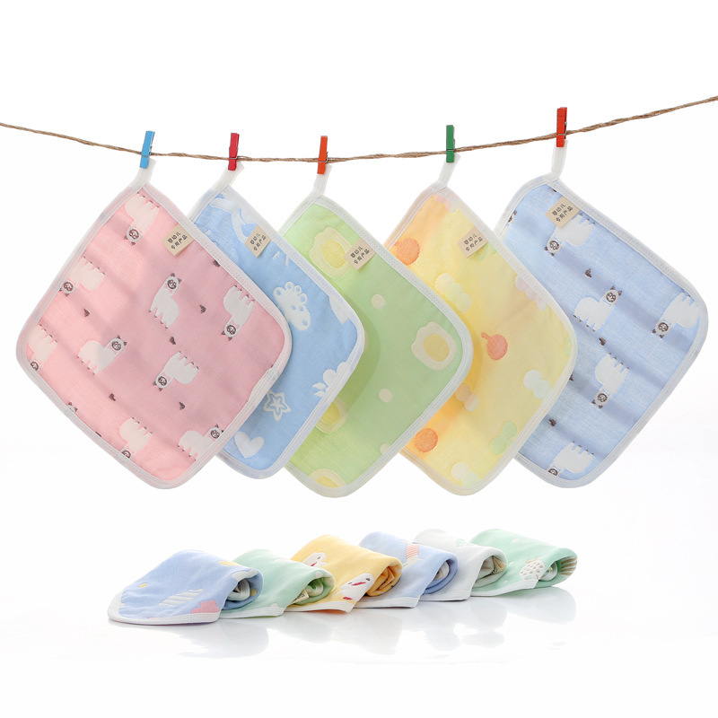 Six-Layer Gauze Hand Towel Pure Cotton Square Towel Kindergarten Saliva Towel Cotton Cartoon Hook Small Towel Wholesale Six-Layer Gauze Hand Towel Pure Cotton Square Towel Kindergarten Saliva Towel Cotton Cartoon Hook Small Towel Wholesale