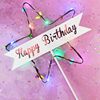 Cake decoration English banner 装 Birthday happy visa plug -in parties party baking arch hot gold and flag dress