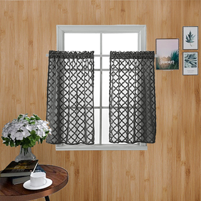 Curtain factory direct new European and American style window screen wear rod curtain foreign trade stripe curtain window screen finished product