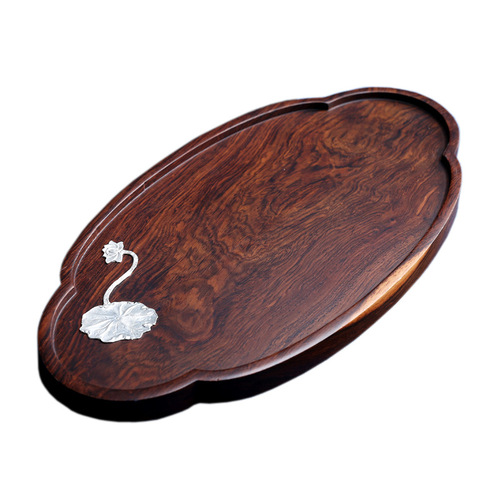 Tea tray small black sandalwood solid wood dry soaked Taiwanese tin tea tray household tea sea factory direct sales hotel log tray