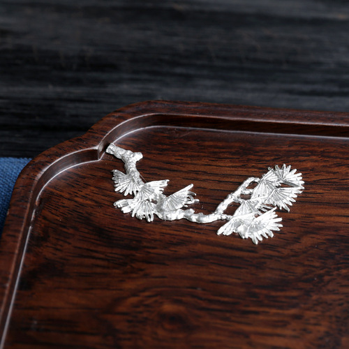 Tea tray small black sandalwood solid wood dry soaked Taiwanese tin tea tray household tea sea factory direct sales hotel log tray