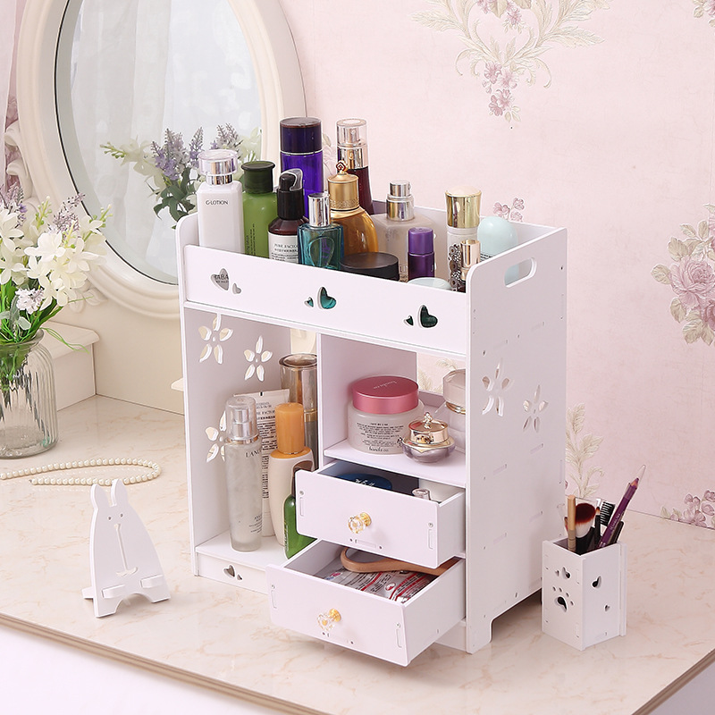 Simple caja de almacenamiento de escritorio organizador de tocador del hogar estante dormitorio Europeo caja de almacenamiento de cosméticos cajón