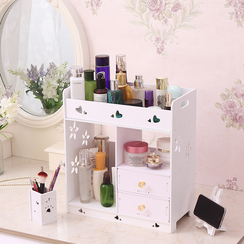 Simple caja de almacenamiento de escritorio organizador de tocador del hogar estante dormitorio Europeo caja de almacenamiento de cosméticos cajón