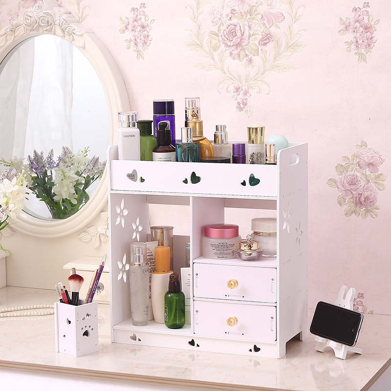 Simple caja de almacenamiento de escritorio organizador de tocador del hogar estante dormitorio Europeo caja de almacenamiento de cosméticos cajón