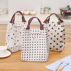 Nordic Style Thick Square Lunch Bag with Handle Insulated Lunch Bag High-Quality Cotton and Linen Ice Bag Handbag Rice Box Bag