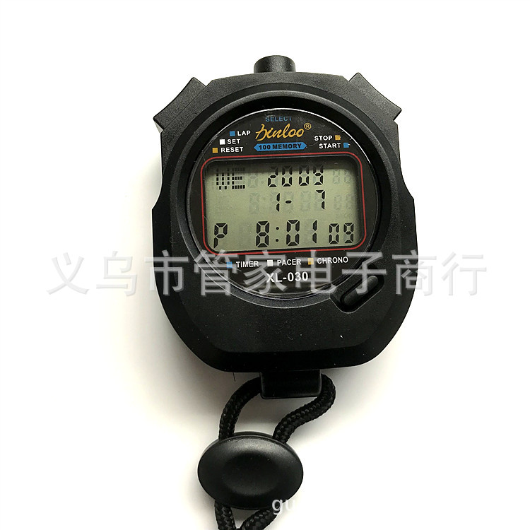 Multi-function electronic stopwatch three rows of 10 30 100 200 sports track and field competition timer XL-030