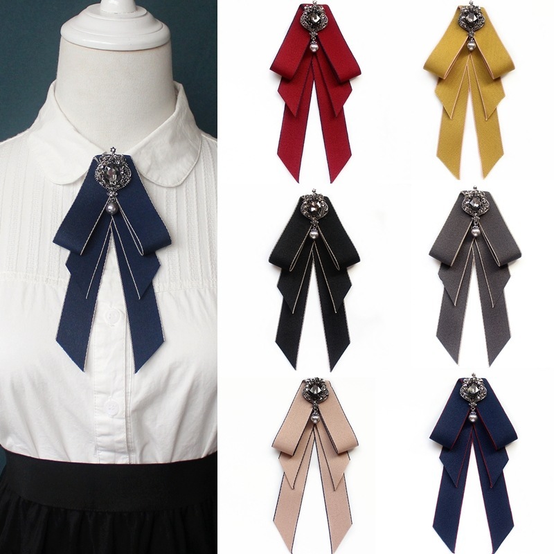 Collar Female Student Campus Style Female School Uniform White Shirt Bow Stewardess Bank Hotel Business Wear Bow Tie