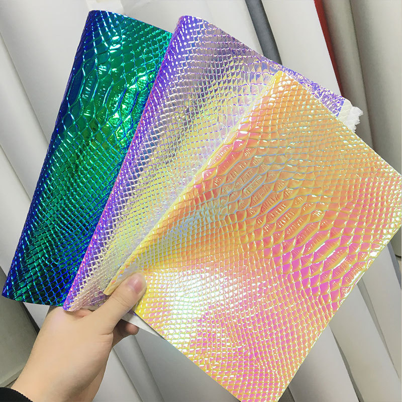 Factory Direct Sales Fantasy Snake Pattern Pu Laser Leather Mirror Embossed Leather Material Luggage Handbag Artificial Leather Leather Fabric Factory Direct Sales Fantasy Snake Pattern Pu Laser Leather Mirror Embossed Leather Material Luggage Handbag Artificial Leather Leather Fabric
