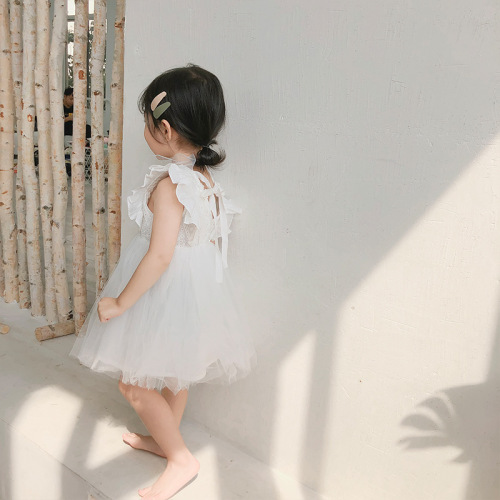 Cross-border children's dress, children's dress, lace vest, chiffon dress, full skirt for girls, princess dress for little girls, summer dress for baby girls, first birthday dress