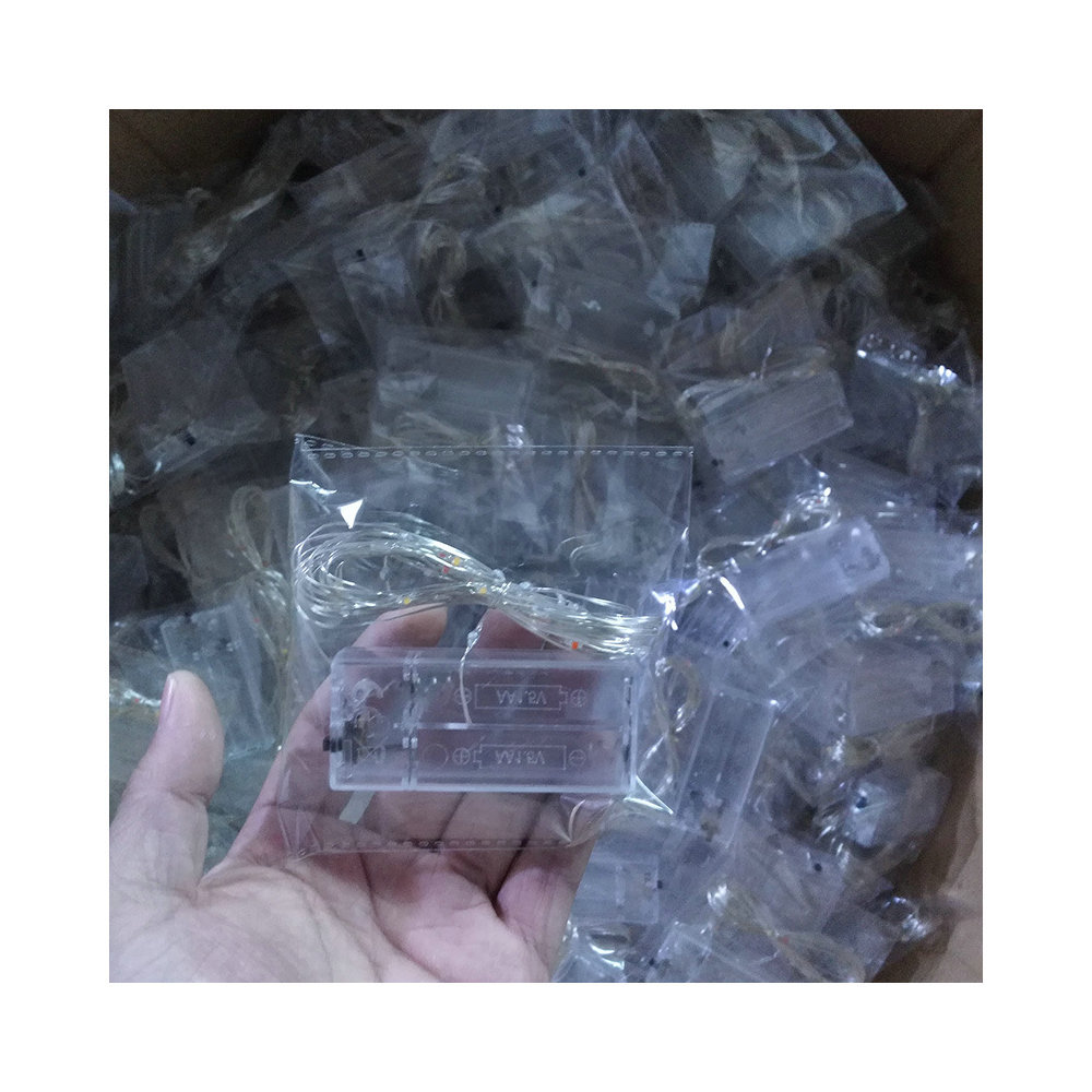 Fábrica de color de luz LED de alambre de cobre Cadena de luz caja de la batería de Navidad decoración globo Bola de onda de luz Luz de alambre de cobre Cadena de luz