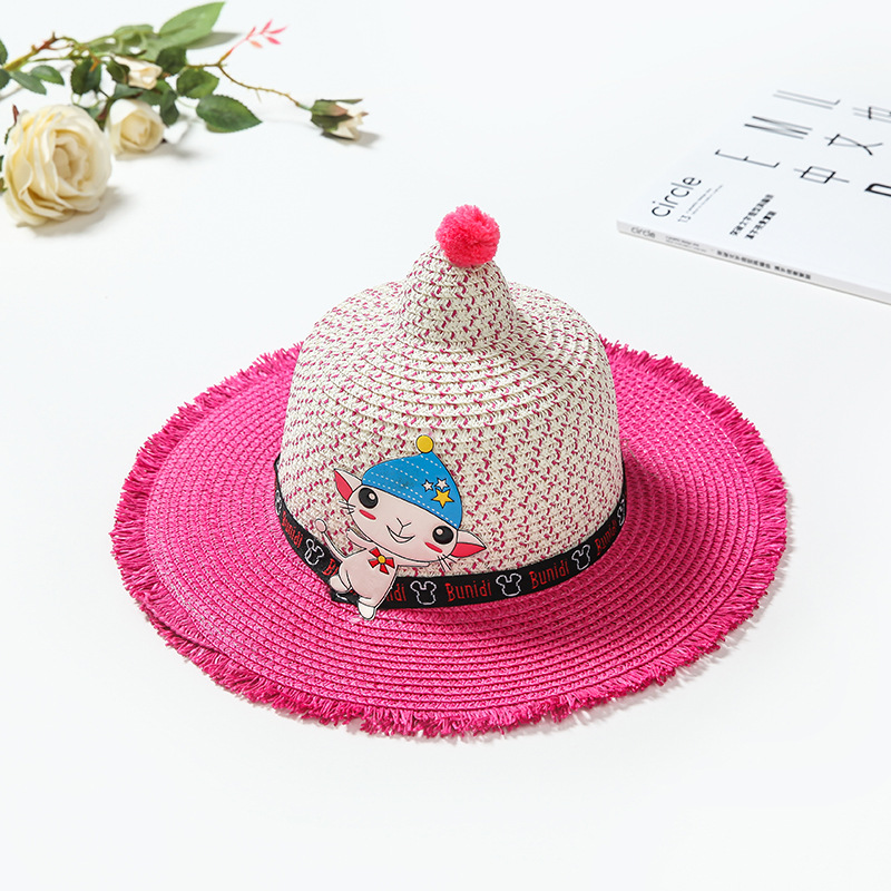 Baby Hat Summer Children's Straw Hat Sunshade Sun Hat for Boys and Girls Cool Hat Outdoor Sunscreen Travel Hat Korean Style
