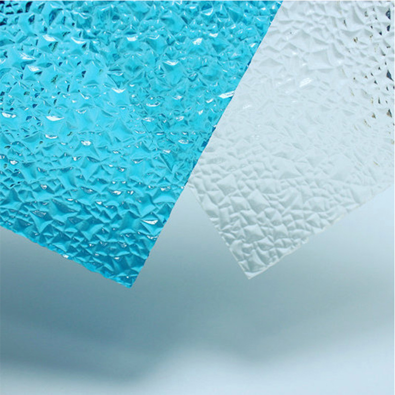 厂家直供蓝色透明PC颗粒板材聚碳酸酯pc耐力板雕刻切割半透明面板