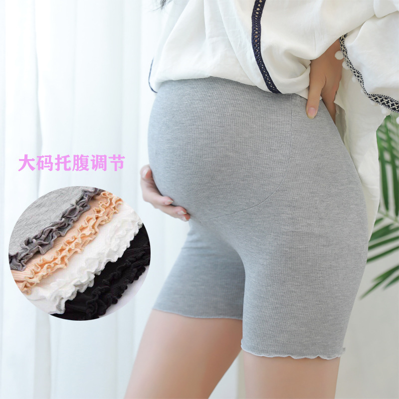 New Maternity Wear Thread Cotton Three-point Safety Pants Anti-light Pregnant Women's Pants Summer Thin Belly-supporting Pregnant Women's Shorts