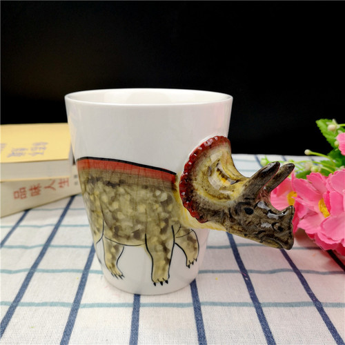 Creative Cute Children's Cartoon Dinosaur Ceramic Water Cup Tyrannosaurus Rex 3D Animal Mug Spinosaurus Couple Coffee Cup