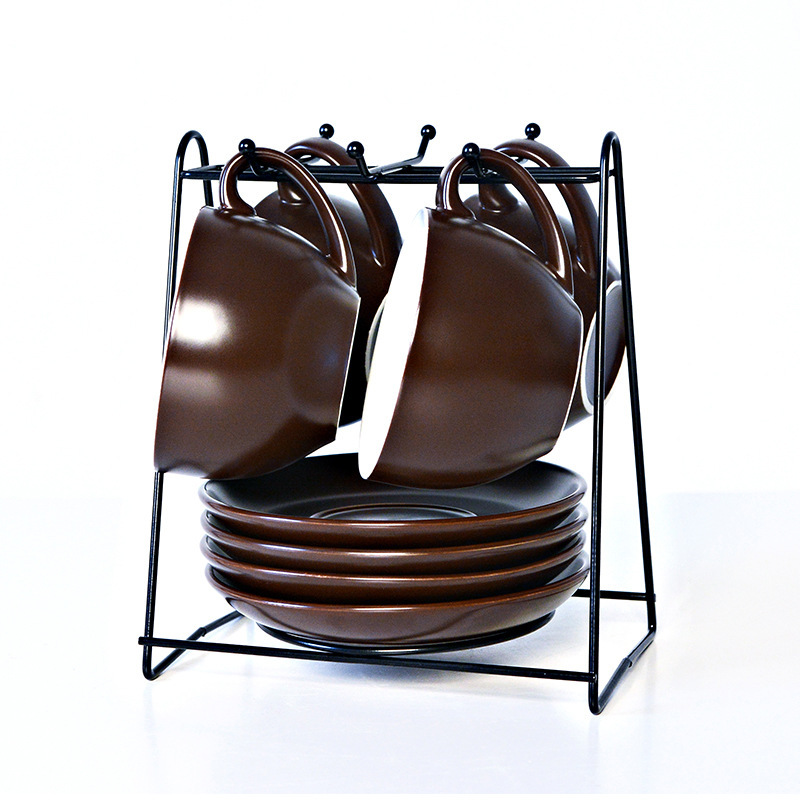 Tazas de café originales, tazas de cerámica, tazas de moda, tazas de agua con cucharas, platos de café al por mayor