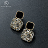 Small design earrings, retro crystal, 2023 collection, light luxury style, trend of season