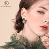 Small design earrings, retro crystal, 2023 collection, light luxury style, trend of season