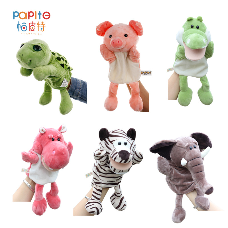 Boca abierta marioneta juguete dibujos animados selva animal kindergarten clase muñeca niños comodidad peluche juguete León