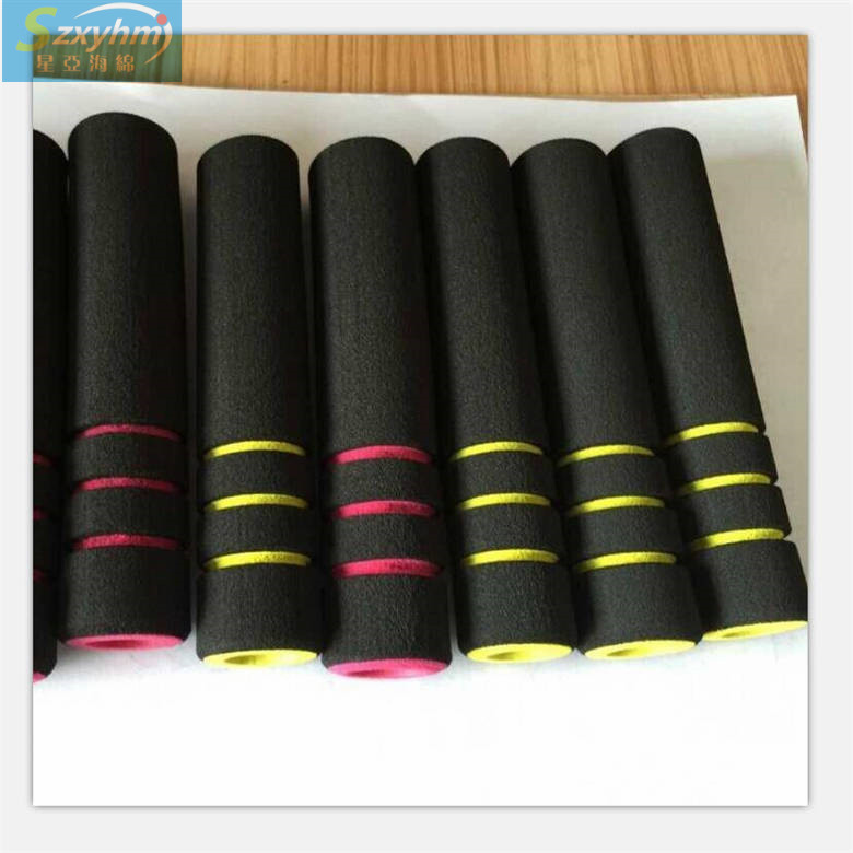 耐磨 橡塑手把套 NBR斜切磨砂防撞泡棉管 指纹打孔橡塑自拍杆管套