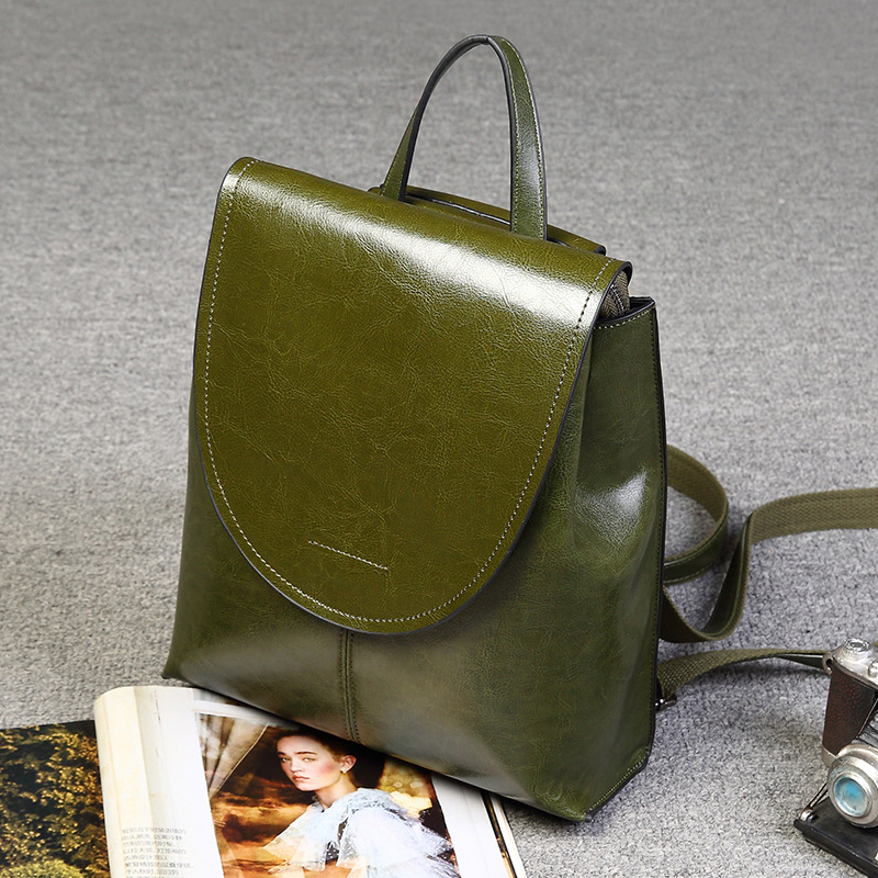 2024 nuevo cuero genuino bolso de las mujeres mochila casual mochila al aire libre bolsa de mensajero casual moda retro mochila logo