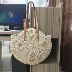 Straw bag summer new round casual woven bag Bohemian style beach portable shoulder straw bag