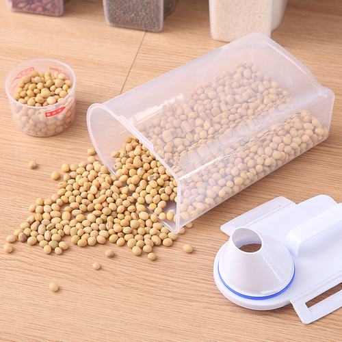 Household plastic sealed jar kitchen large thickened food storage box grain storage jar with lid storage jar