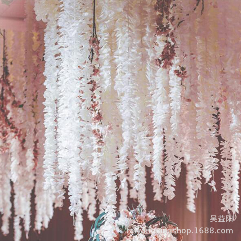 Decorativo floral boda apoyos artificial orquídea flor cadena etapa adornos flor pared decoración suministros boda arreglo flor tira de la flor