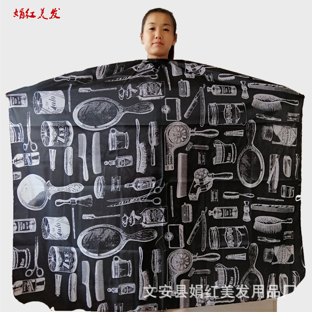 发廊围布 素描手镜理发围裙定制理发焗油染发披肩发廊防静电围布