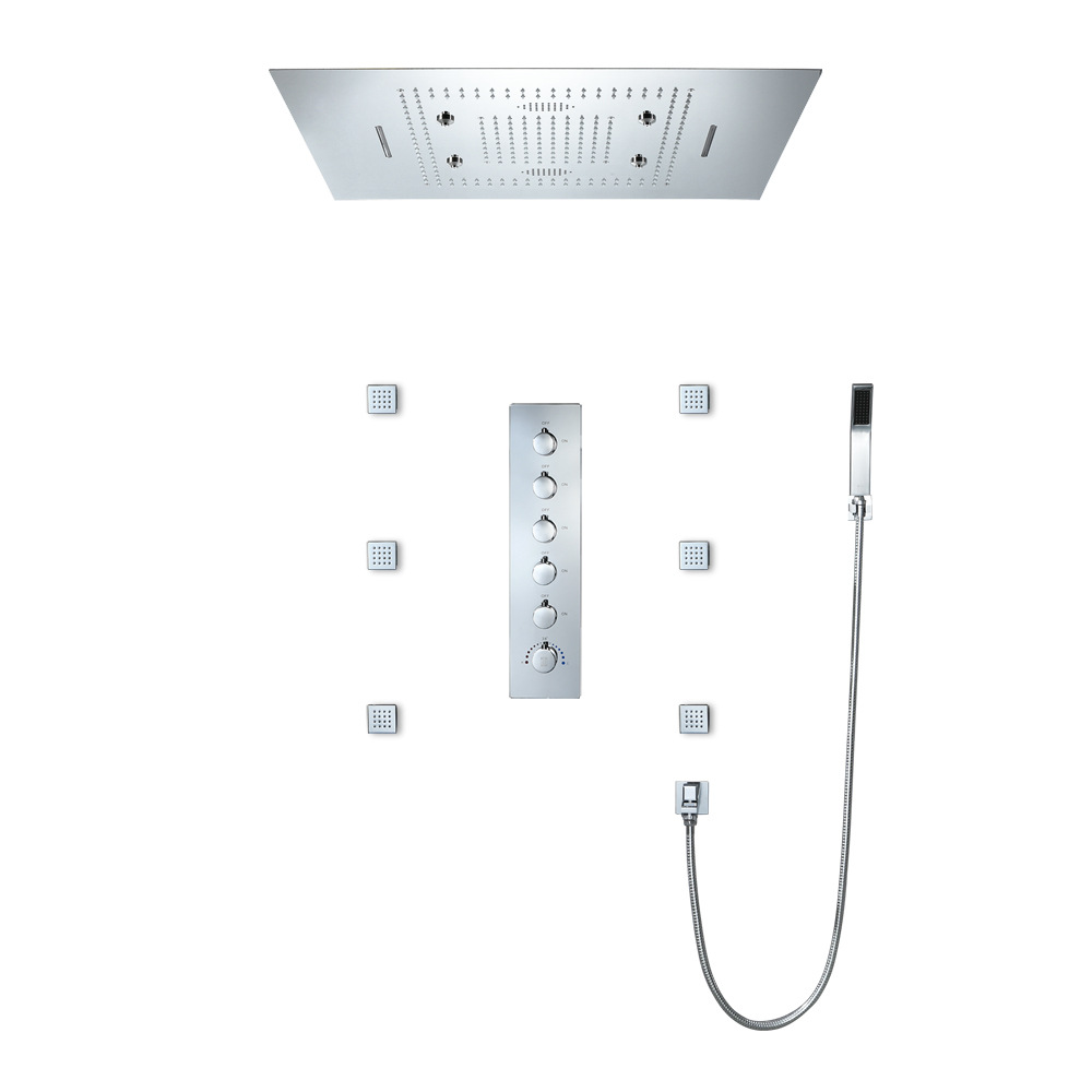 Ducha oculta montado en la pared control inteligente música altavoz LED temperatura constante incrustado cascada rociador superior HI05044B