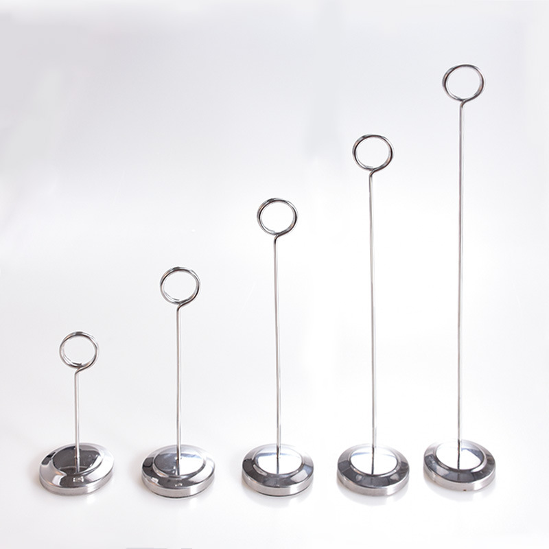 Banquete DE BODA Hotel mesa de acero inoxidable titular de la tarjeta tabla número de placa titular de tarjeta de comedor número clip menú titular de la tarjeta fabricante en stock