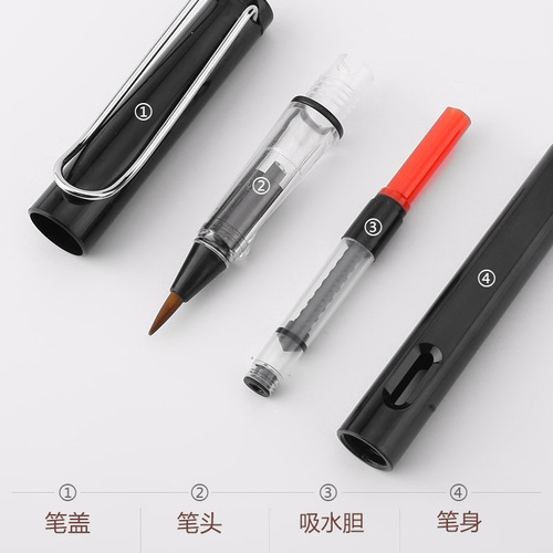 Small regular script brush calligraphy practice pen Portable refillable ink colorful pen regular script soft brush wholesale